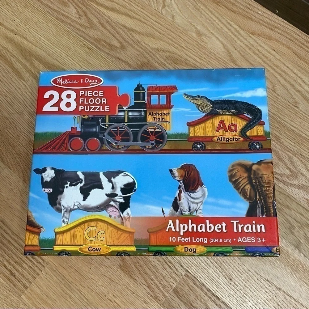 Melissa & Doug Alphabet Train Puzzle Animals 10ft